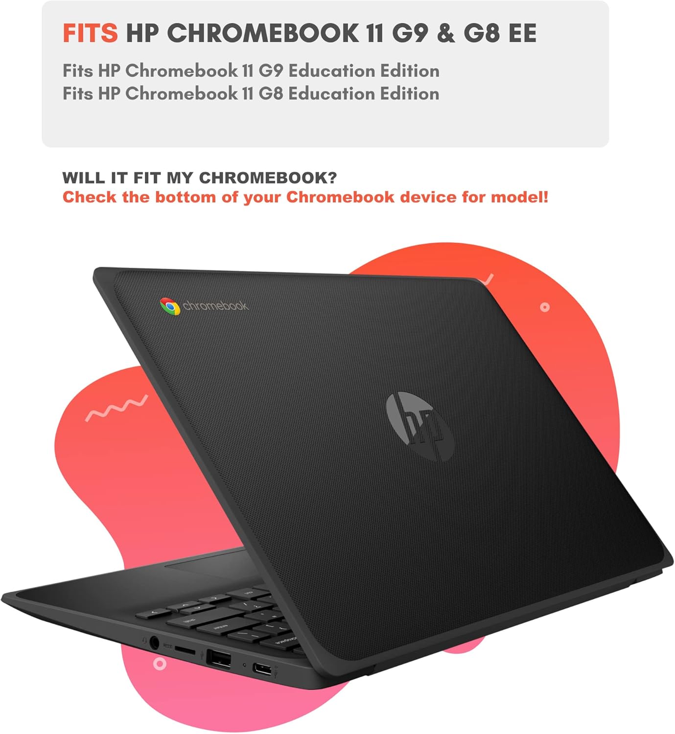 Case for HP Chromebook 11 G9 EE & for HP Chromebook 11 G8 EE | Protective Hard Shell Polycarbonate Laptop Clear Case Cover | Student-Proof Protection