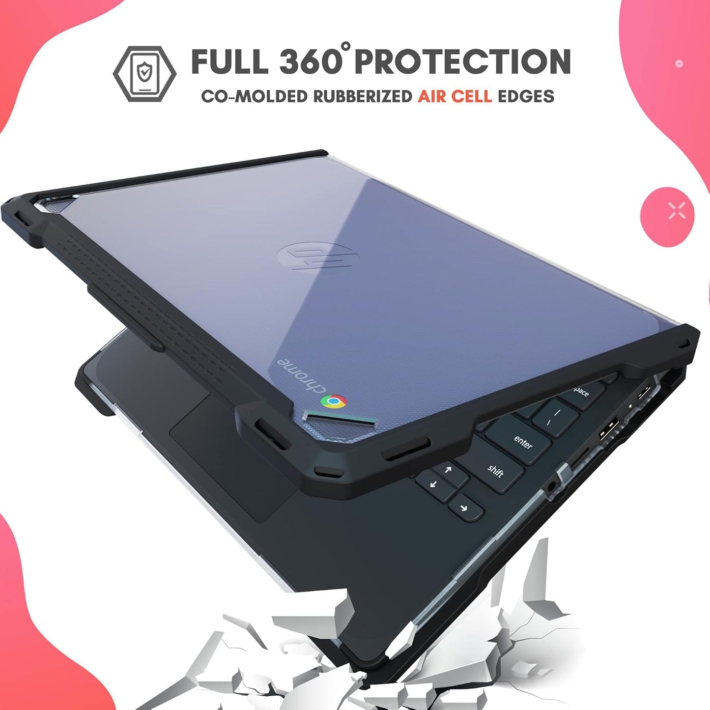Case for HP Chromebook 11 G9 EE & for HP Chromebook 11 G8 EE | Protective Hard Shell Polycarbonate Laptop Clear Case Cover | Student-Proof Protection