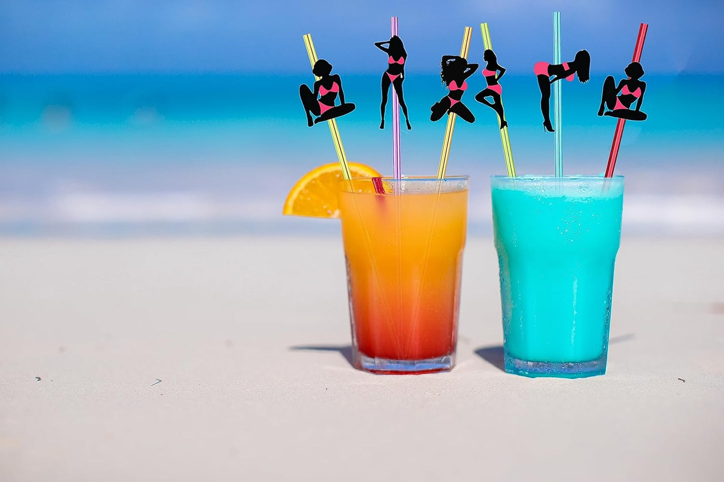 24pcs Bachelorette Party Favors Pink Stripper Dancing WoMen,Reusable Crazy Swirl Straws,Bachelor Straws,Mexican Mermaid Naughty Party Drinks Cocktail Straws Party Supplies bodybuilding 6 color Straws