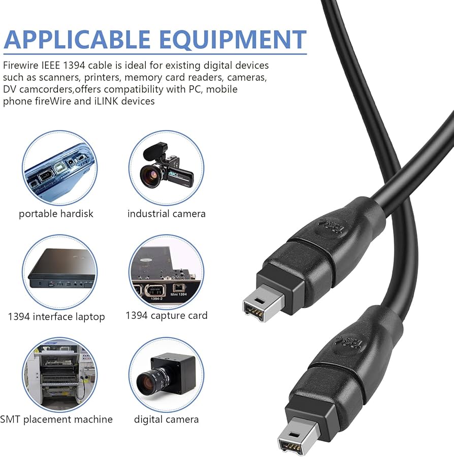Monster Cable FL300 FireLink 300 IEEE 1394 Digital Audio/Video Connection, 4 Pin to 4 Pin (4 M)