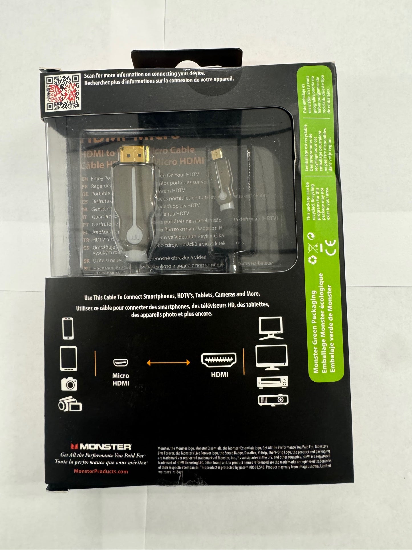 Monster Cable Essential 4.92 ft High Performance HDMI To HDMI Micro Cable