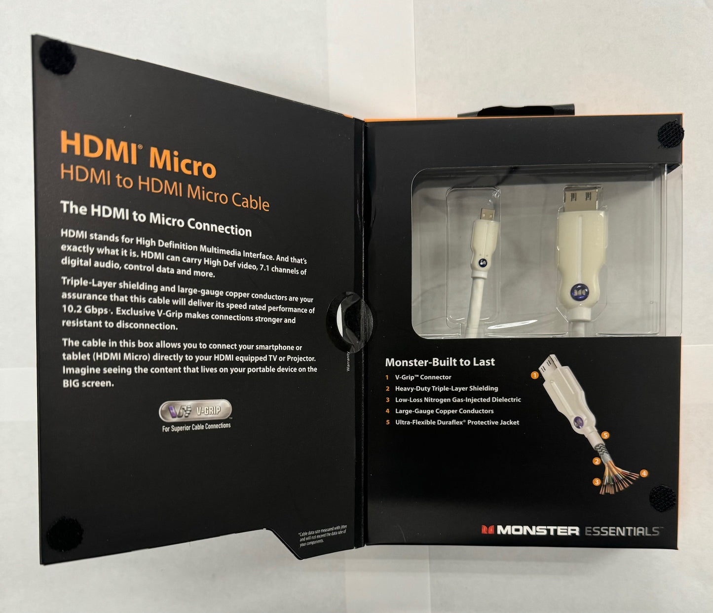 Monster HDMI Micro HDMI to HDMI Micro Cable Connect Smartphones, HDTV's, Tablets