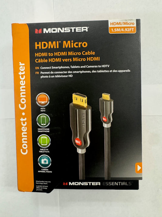 Monster Cable Essential 4.92 ft High Performance HDMI To HDMI Micro Cable