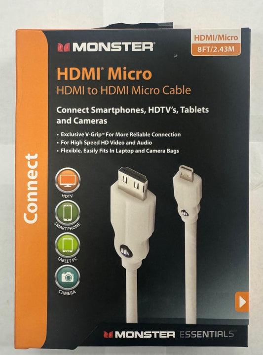 Monster HDMI Micro HDMI to HDMI Micro Cable Connect Smartphones, HDTV's, Tablets