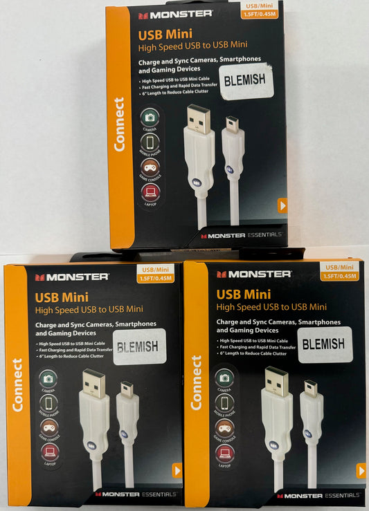 Monster USB Mini High Speed USB to USB Mini 3 Pack